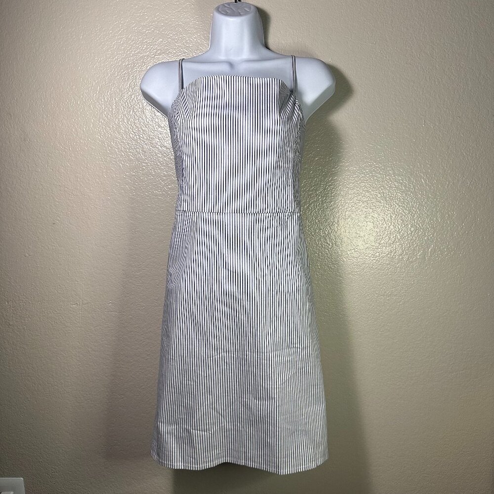 Urban Outfitters Kimchi Blue Rae Poplin Mini Dress in White and Blue